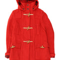 Topshop Womens Hooded Duffle Coat UK 8 Small  Red Wool