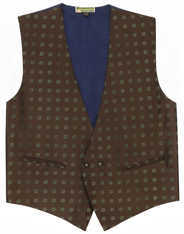 Vintage Mens Waistcoat IT 50 Medium Khaki Geometric