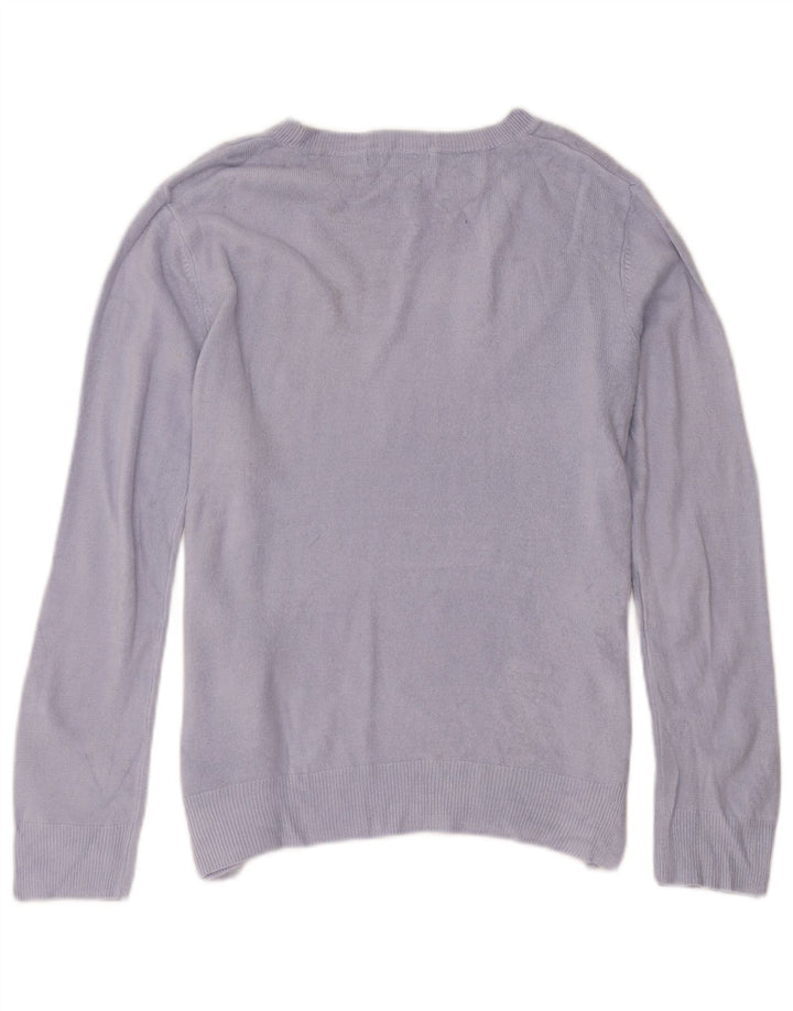 Marks & Spencer Womens Crew Neck Jumper Sweater UK 12 Medium Purple Acrylic