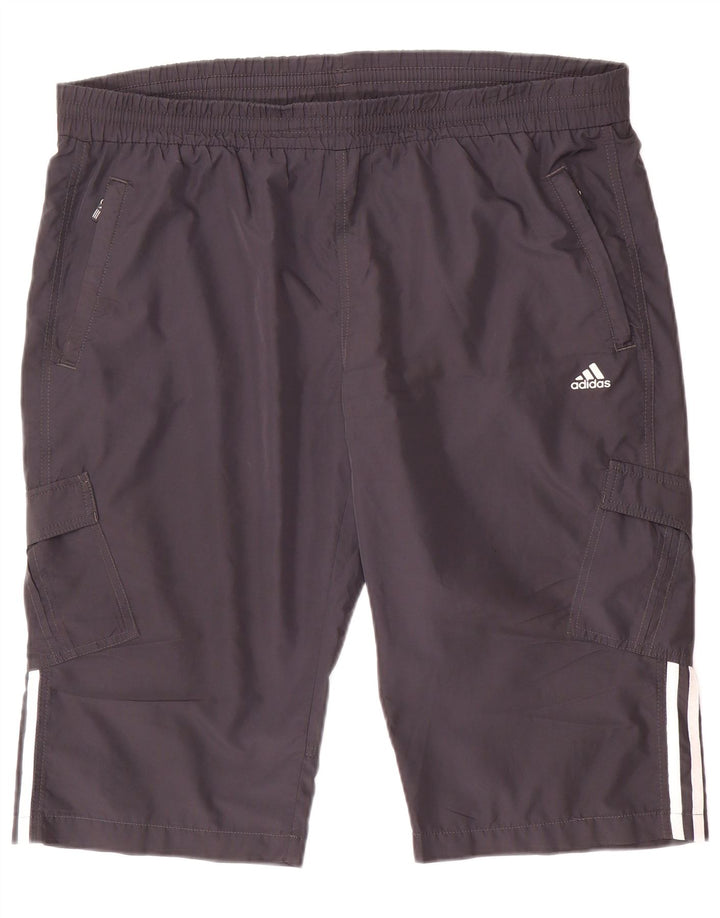 Adidas Womens Sport Shorts UK 22 2XL  Grey Polyester