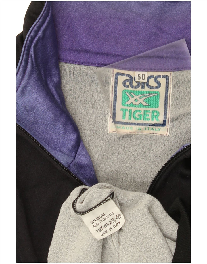 Asics Mens Graphic Tracksuit Top Jacket IT 50 Medium Black Colourblock