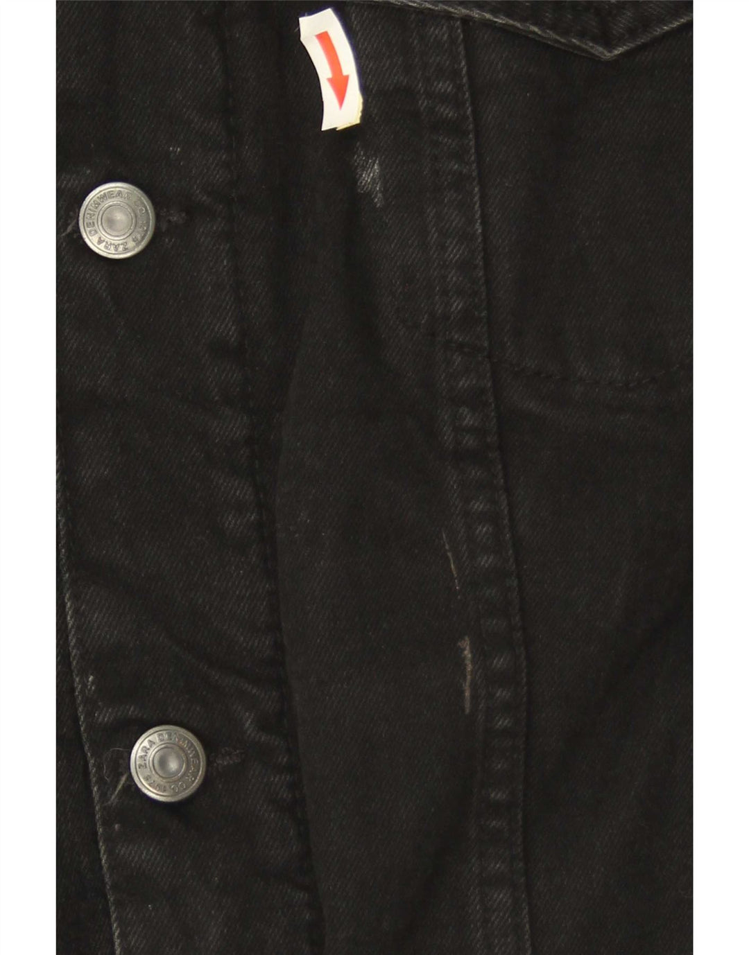 Zara Mens Sherpa Denim Jacket UK 38 Medium Black Polyester