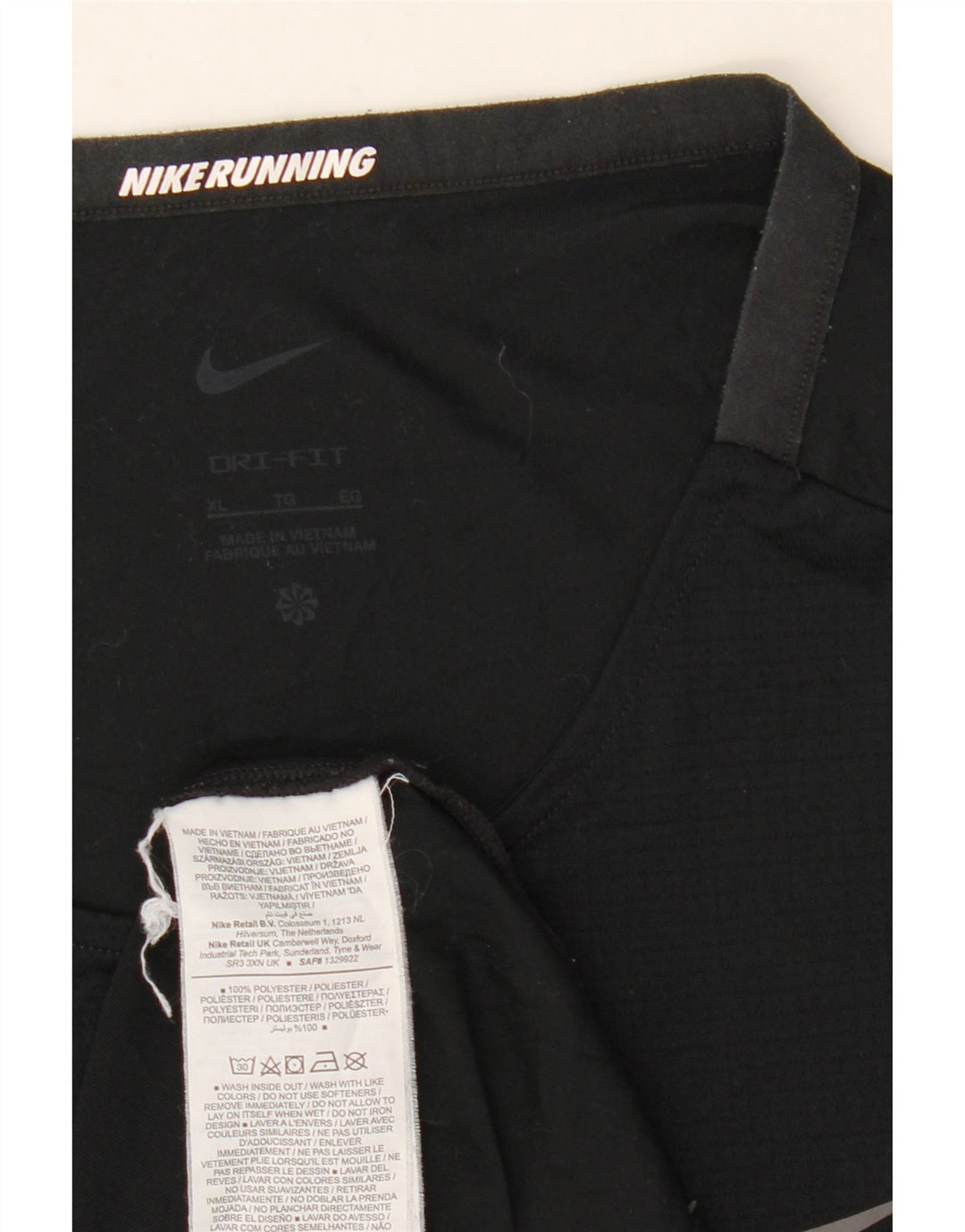 NIKE Mens Dri Fit T-Shirt Top XL Black Polyester