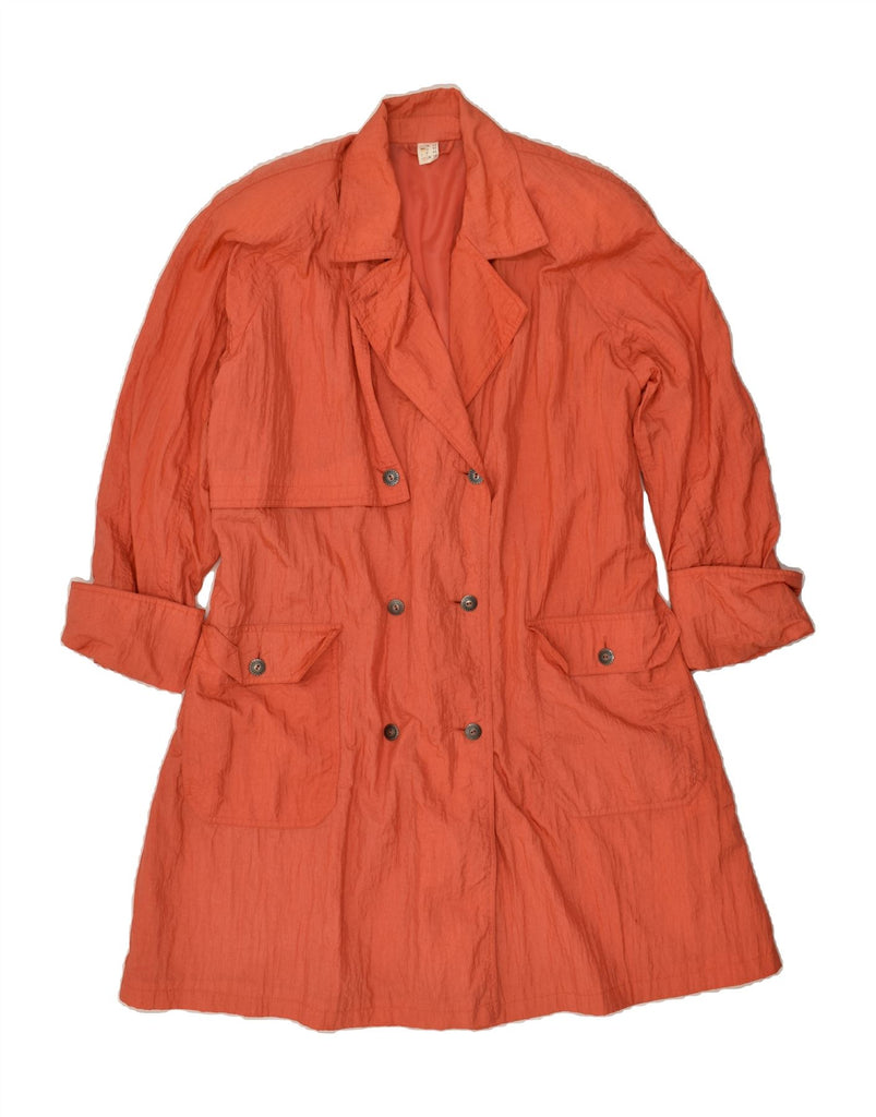 VINTAGE Womens Loose Fit Trench Coat UK 16 Large Orange Polyamide | Vintage Vintage | Thrift | Second-Hand Vintage | Used Clothing | Messina Hembry 