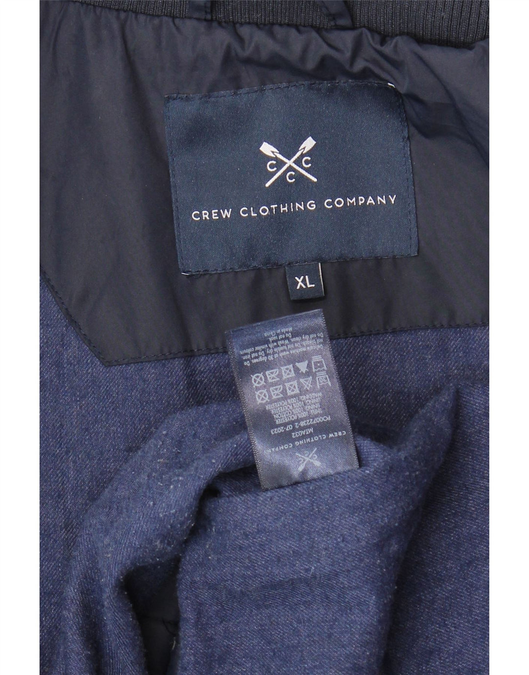 CREW CLOTHING Mens Quilted Jacket UK 42 XL Navy Blue Polyester