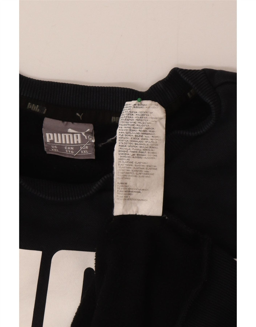 Puma Mens Graphic Sweatshirt Jumper 2XL Black Cotton