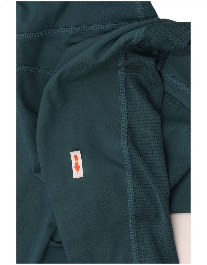 Nike Womens Dri Fit Graphic Leggings UK 12 Medium Green Polyester