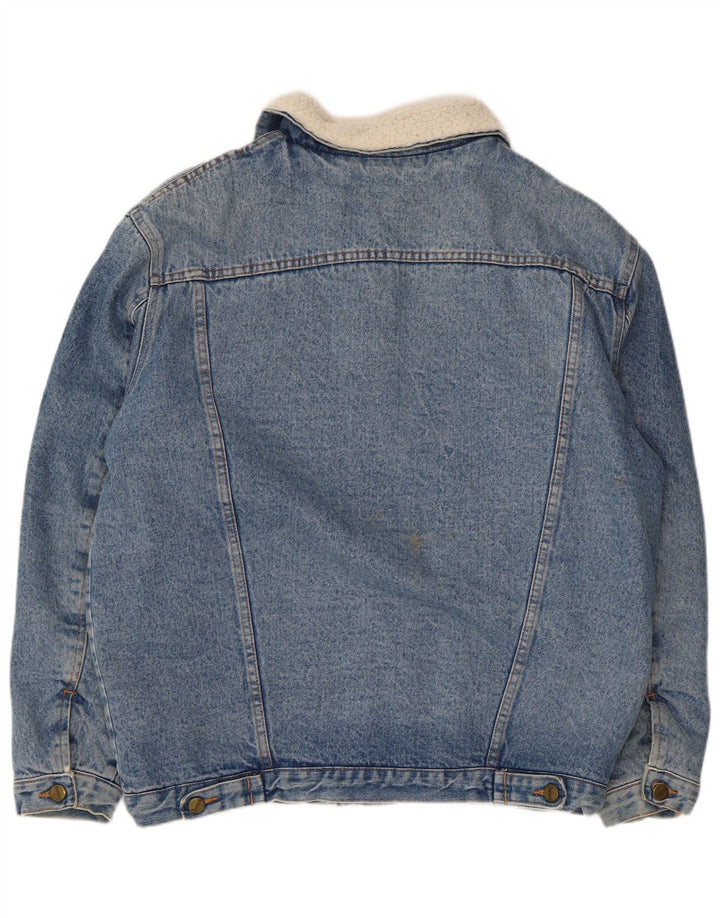 Romano Mens Sherpa Denim Jacket UK 42 XL Blue Polyester
