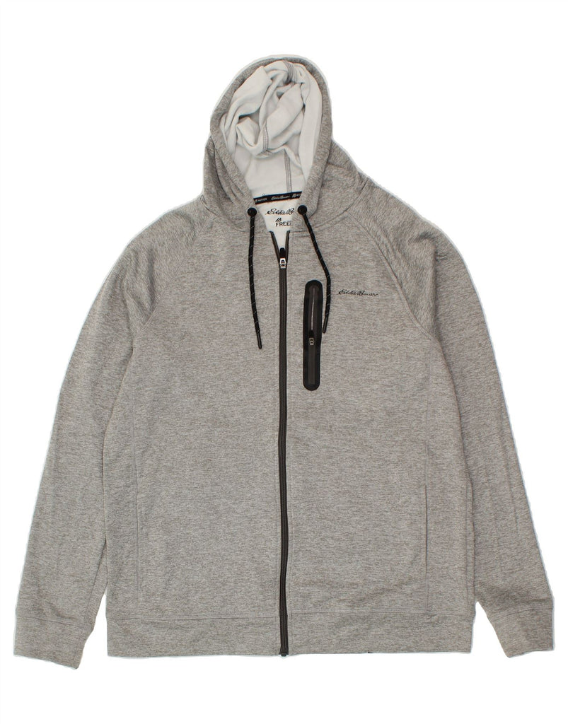 EDDIE BAUER Mens Zip Hoodie Sweater Medium Grey Polyester Vintage Eddie Bauer and Second-Hand Eddie Bauer from Messina Hembry 