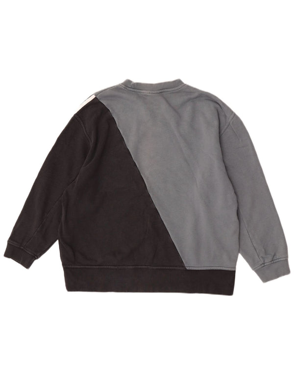 Adidas Womens Graphic Sweatshirt Jumper UK 12 Medium Grey Colourblock