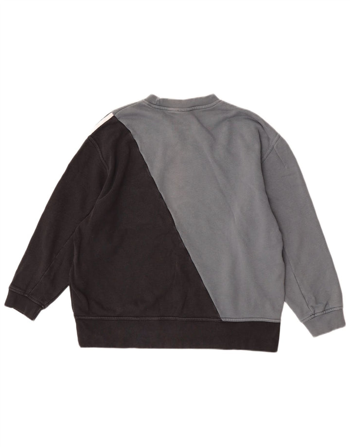 Adidas Womens Graphic Sweatshirt Jumper UK 12 Medium Grey Colourblock