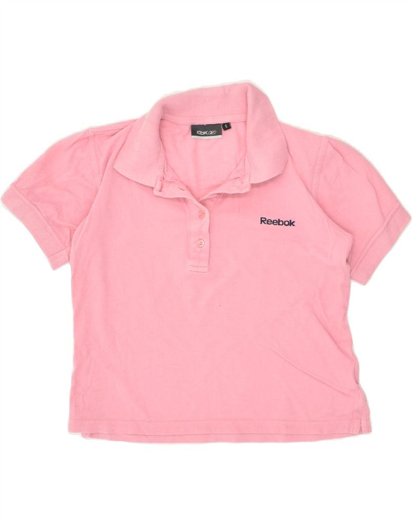 REEBOK Womens Crop Polo Shirt UK 10 Small Pink Cotton | Vintage Reebok | Thrift | Second-Hand Reebok | Used Clothing | Messina Hembry 