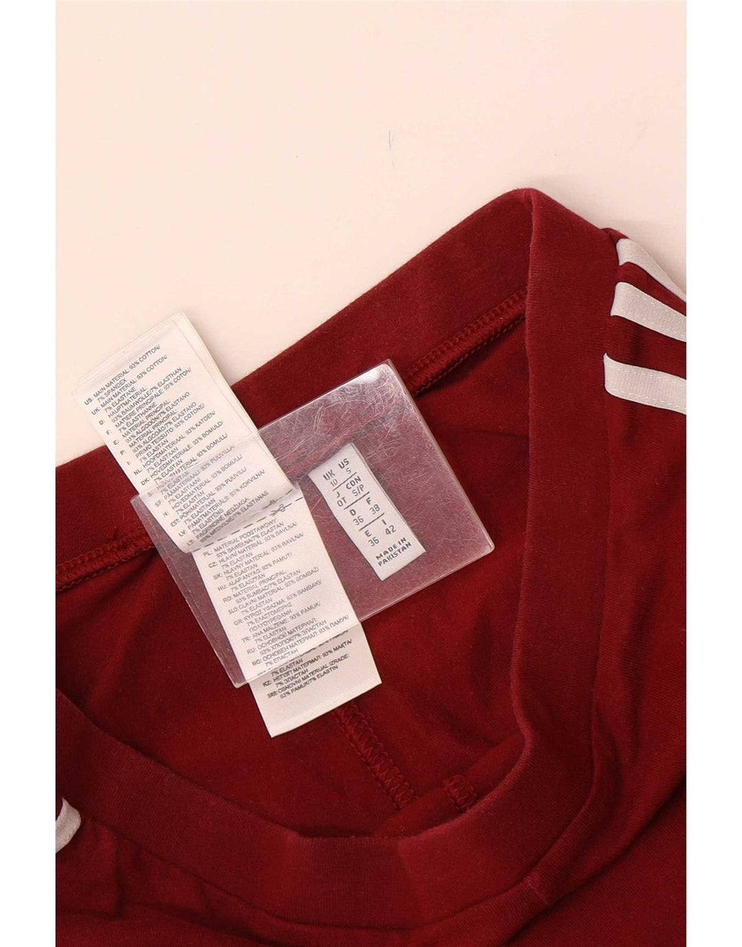Adidas Womens Leggings UK 10 Small Maroon Cotton