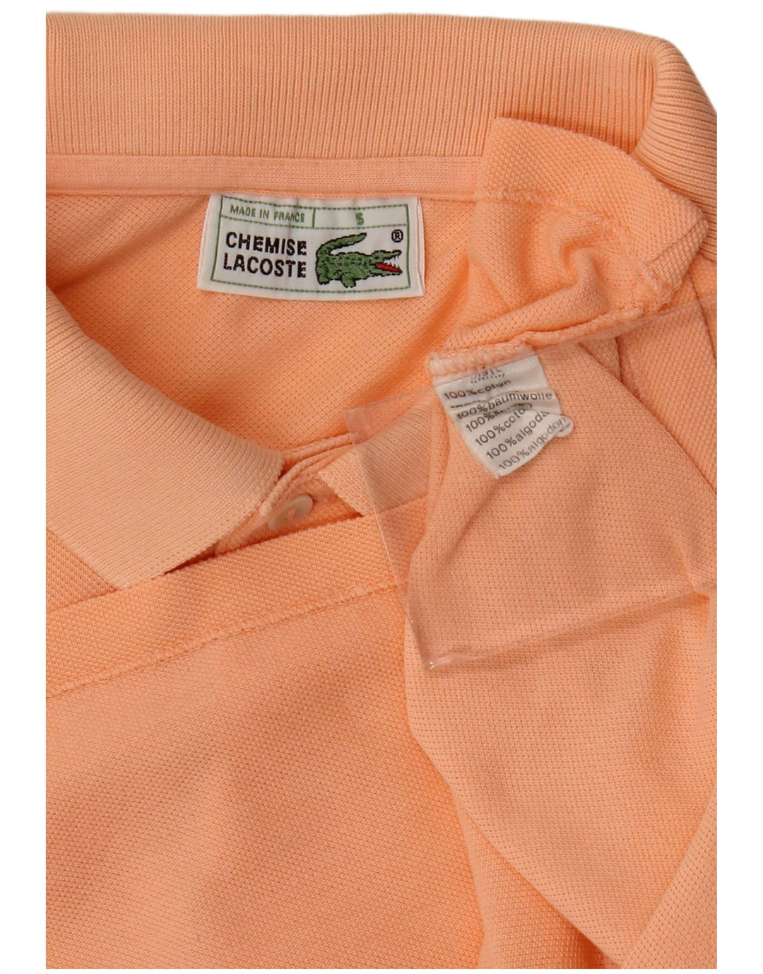 Lacoste Mens Long Sleeve Polo Shirt Size 5 Large Orange Cotton
