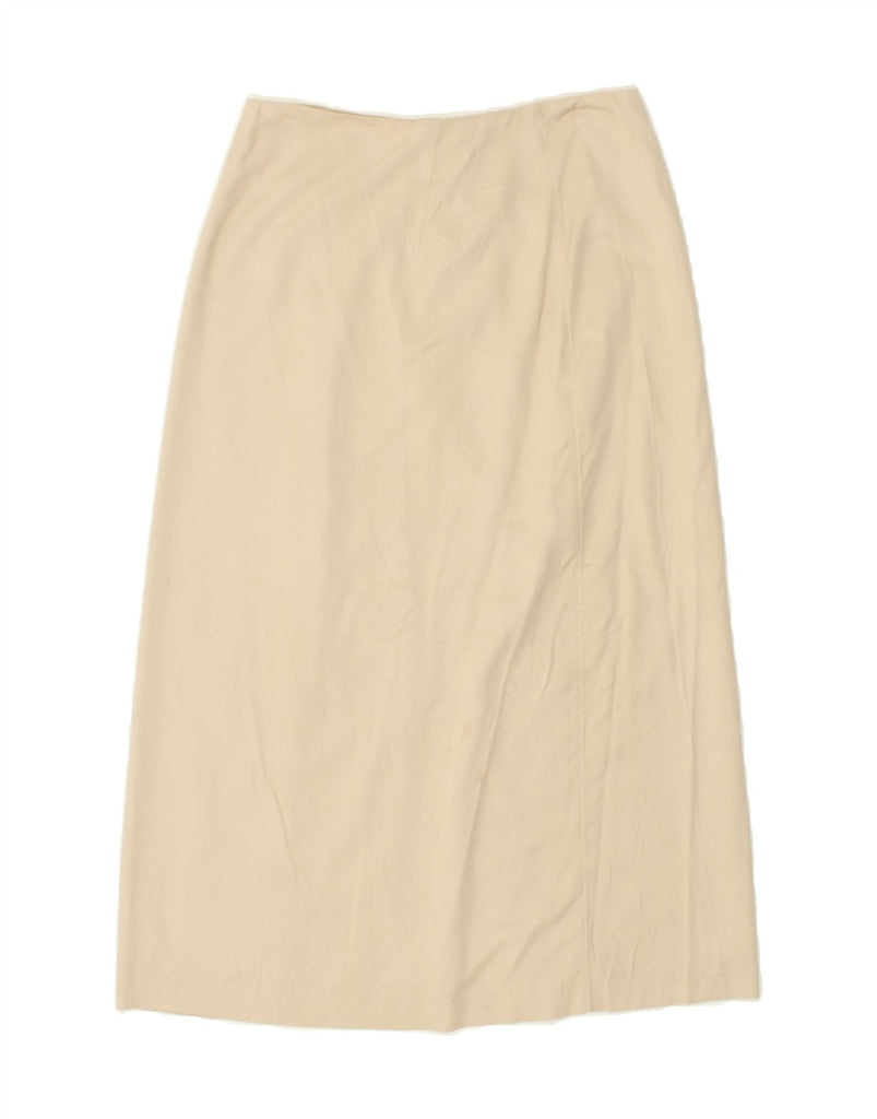 OASIS Womens Midi Skirt UK 8 Small W28 Beige Cotton | Vintage Oasis | Thrift | Second-Hand Oasis | Used Clothing | Messina Hembry 