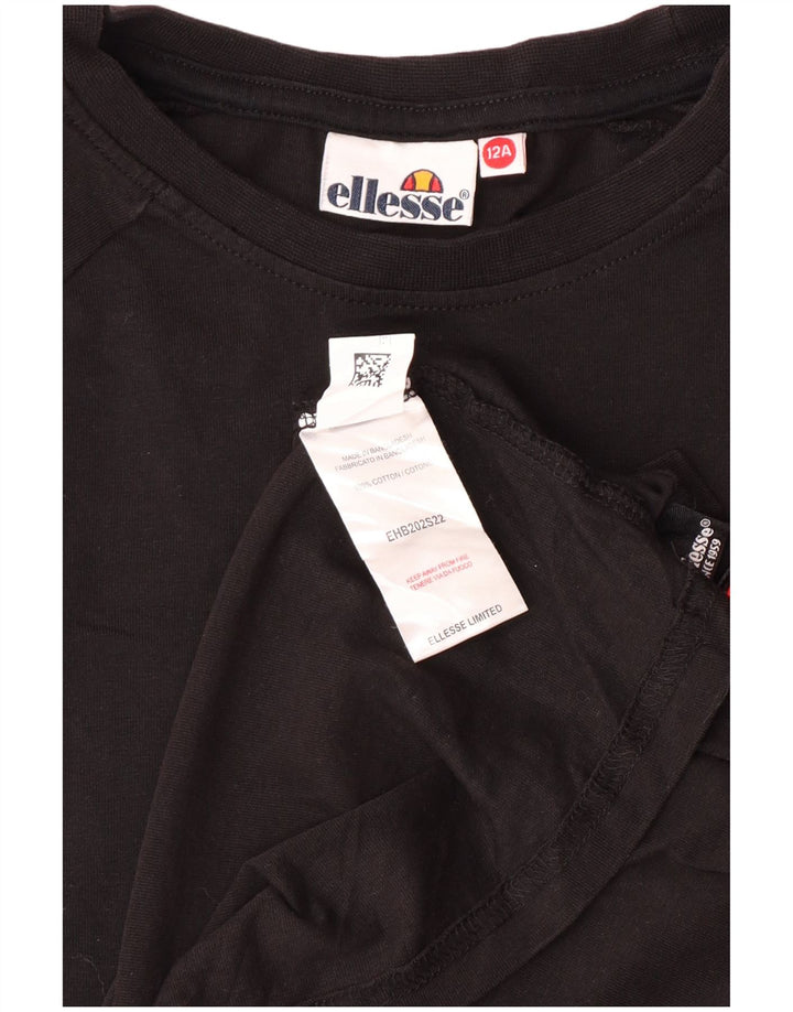 Ellesse Boys Graphic T-Shirt Top 11-12 Years Black Cotton