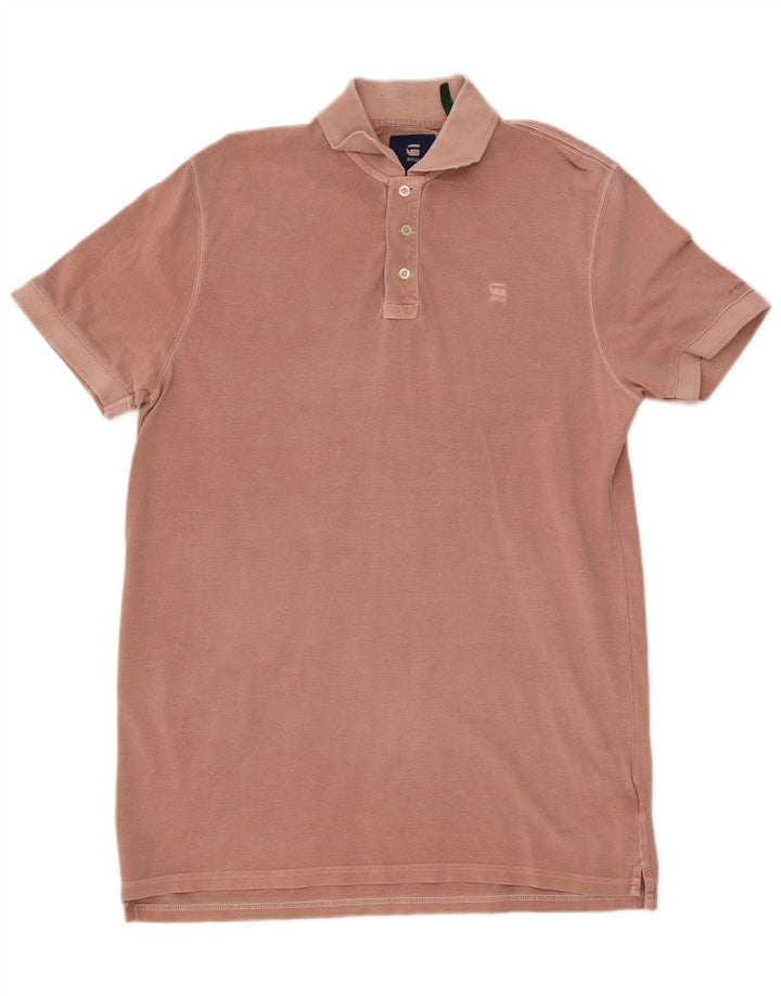 G-Star Mens Polo Shirt Large Pink Cotton