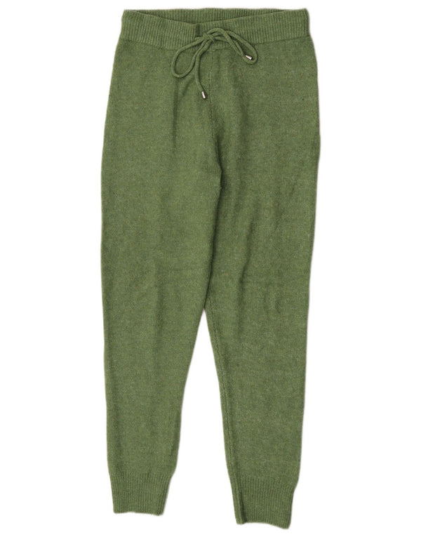 Marks & Spencer Womens Knit Tracksuit Trousers Joggers UK 10 Small Green