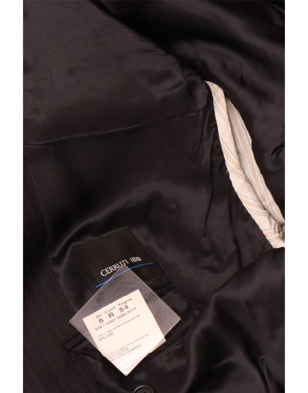 CERRUTI 1881 Mens 3 Button Blazer Jacket IT 54 2XL Black Pinstripe Wool