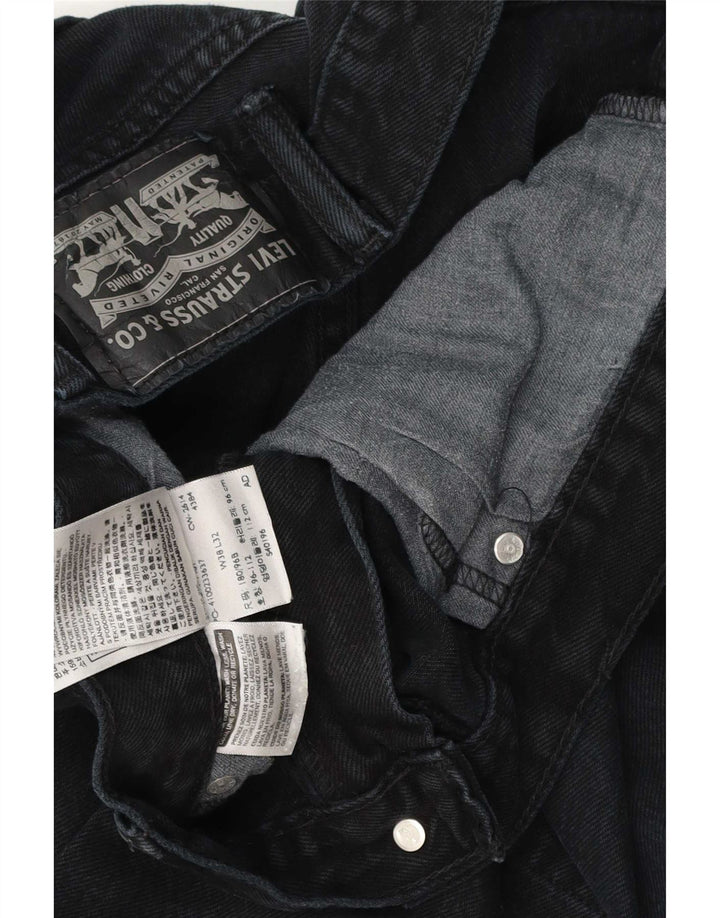 Levi's Mens Distressed Straight Jeans W38 L32 Black Cotton
