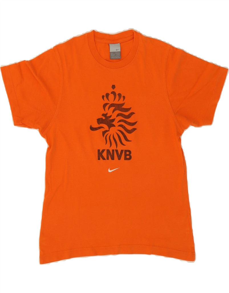 NIKE Mens KNVB Graphic T-Shirt Top UK 36/38 Small Orange Cotton Vintage Nike and Second-Hand Nike from Messina Hembry 