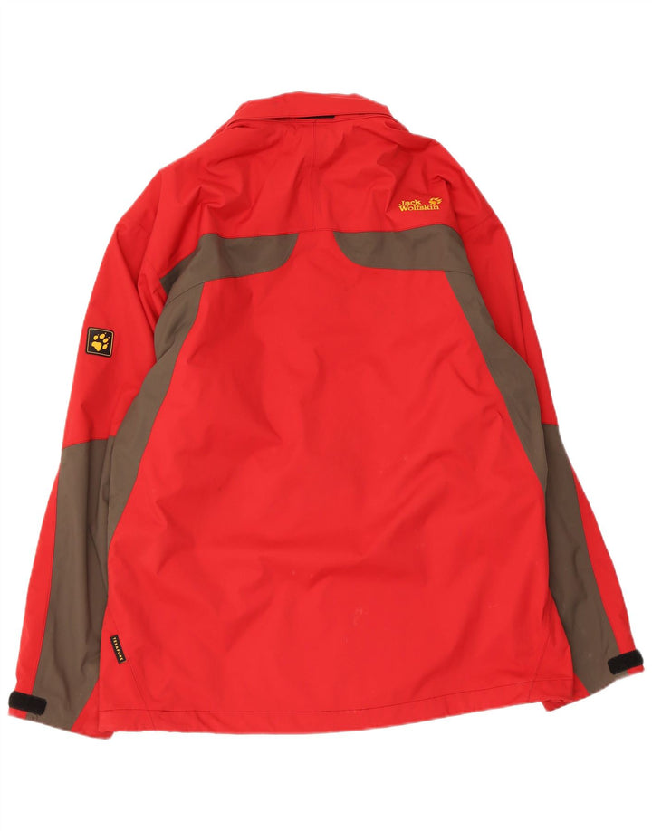 Jack Wolfskin Mens Rain Jacket UK 40/42 Large Red Polyamide