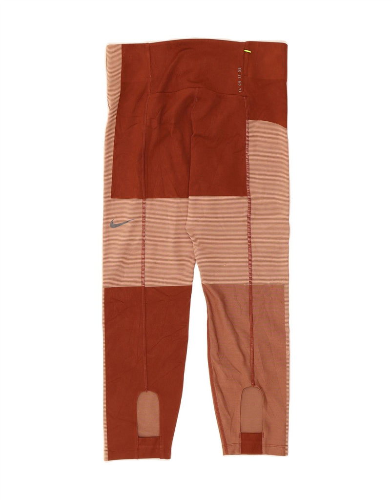 NIKE Womens Capri Leggings UK 14 Large  Brown Colourblock Vintage Nike and Second-Hand Nike from Messina Hembry 