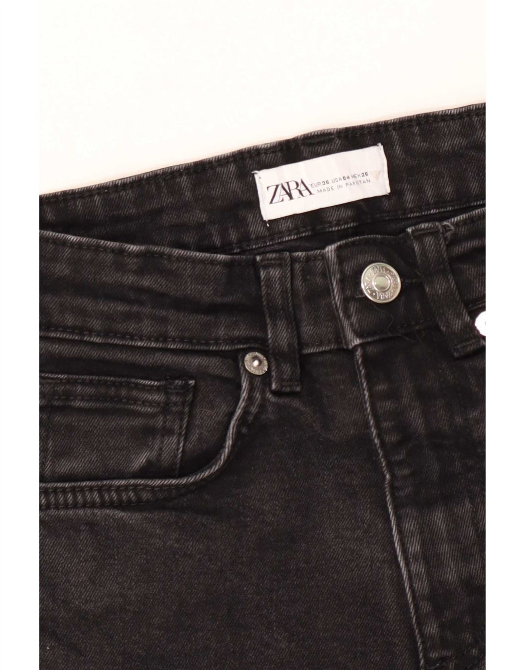 Zara Womens Crop Bootcut Jeans EU 36 XS W26 L23 Black