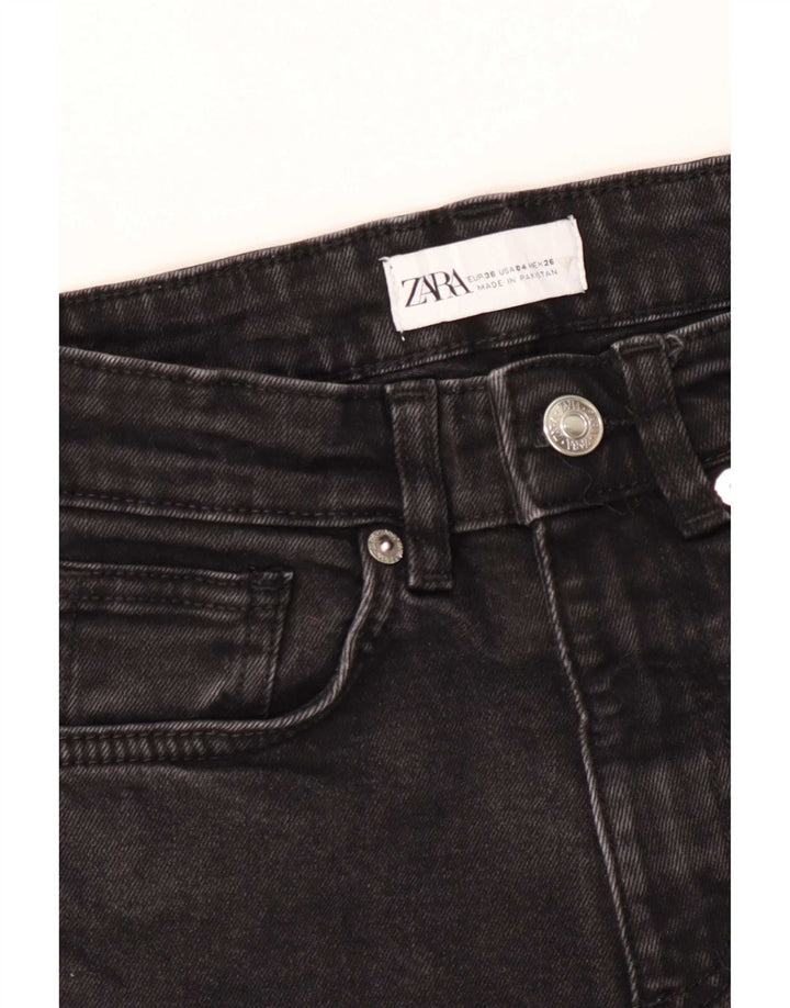 Zara Womens Crop Bootcut Jeans EU 36 XS W26 L23 Black