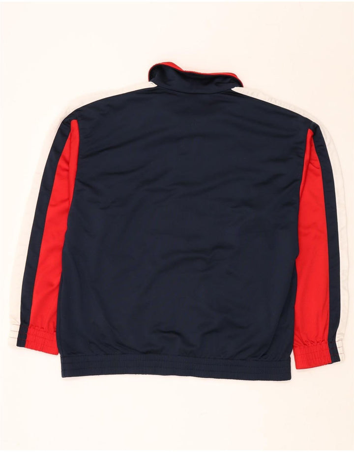 LOTTO Mens Tracksuit Top Jacket Medium Navy Blue Colourblock Polyester