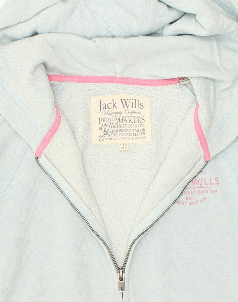 JACK WILLS Womens Zip Hoodie Sweater UK 12 Medium  Blue Cotton | Vintage Jack Wills | Thrift | Second-Hand Jack Wills | Used Clothing | Messina Hembry 