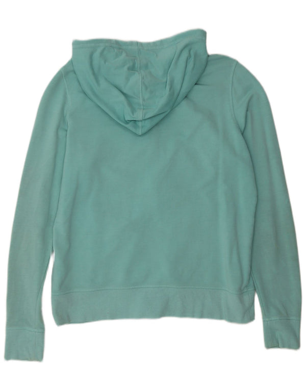 Marks & Spencer Womens Zip Hoodie Sweater UK 16 Large Blue Cotton