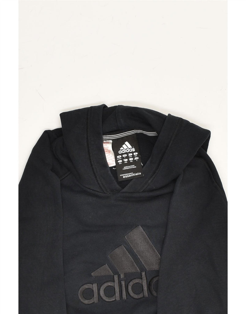 ADIDAS Boys Performance Graphic Hoodie Jumper 13-14 Years Black Cotton | Vintage Adidas | Thrift | Second-Hand Adidas | Used Clothing | Messina Hembry 