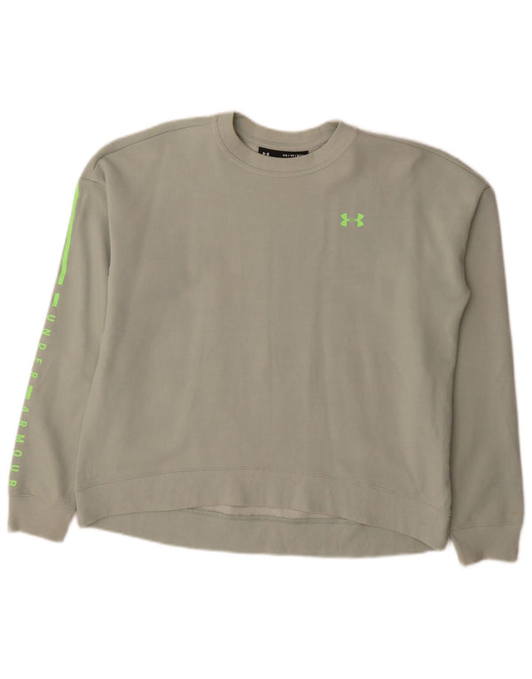 Under Armour Womens Graphic Oversized Sweatshirt Jumper UK 6 XS Green