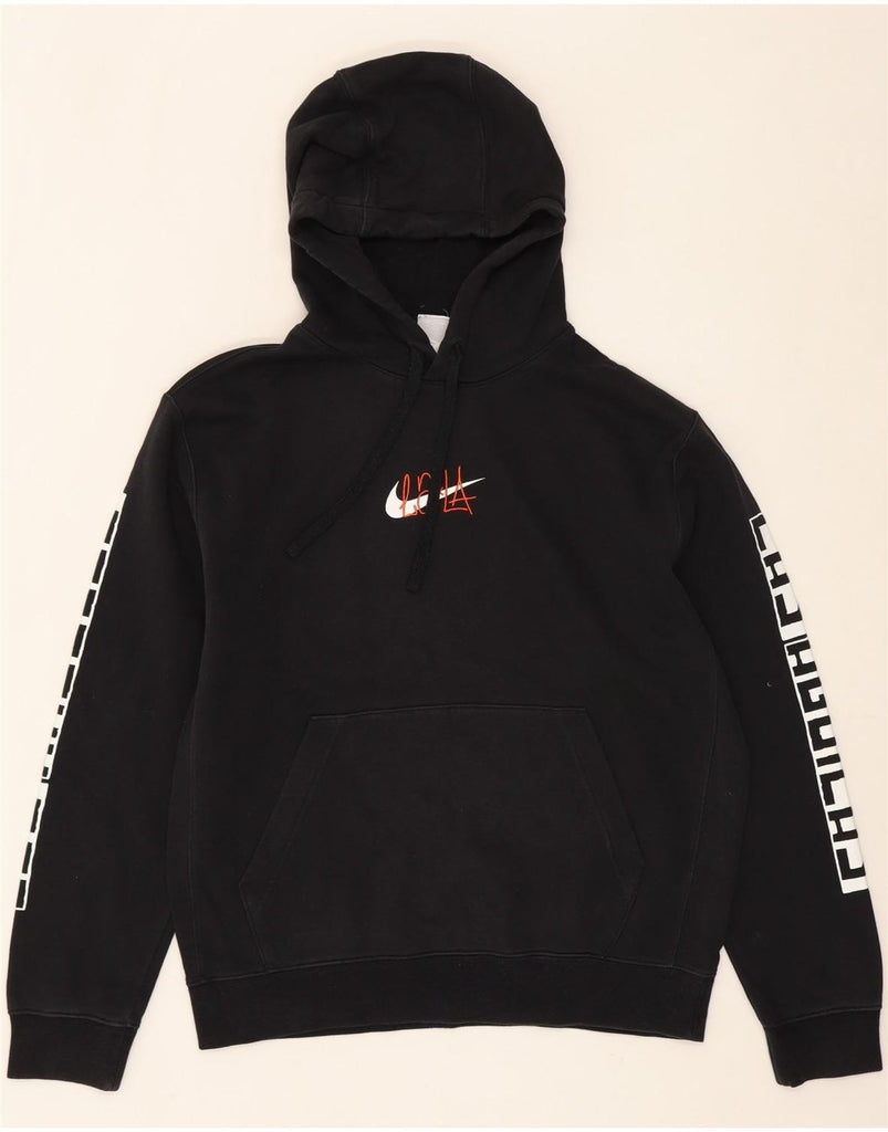 NIKE Mens Graphic Hoodie Jumper Small Black Cotton Vintage Nike and Second-Hand Nike from Messina Hembry 