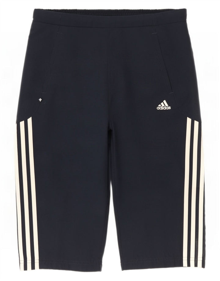 Adidas Womens Bermuda Sport Shorts UK 12 Medium Navy Blue Polyester