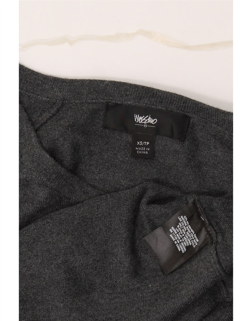 MOSSIMO Womens Longline Boat Neck Jumper Sweater UK 6 XS Grey Nylon Vintage Mossimo and Second-Hand Mossimo from Messina Hembry 