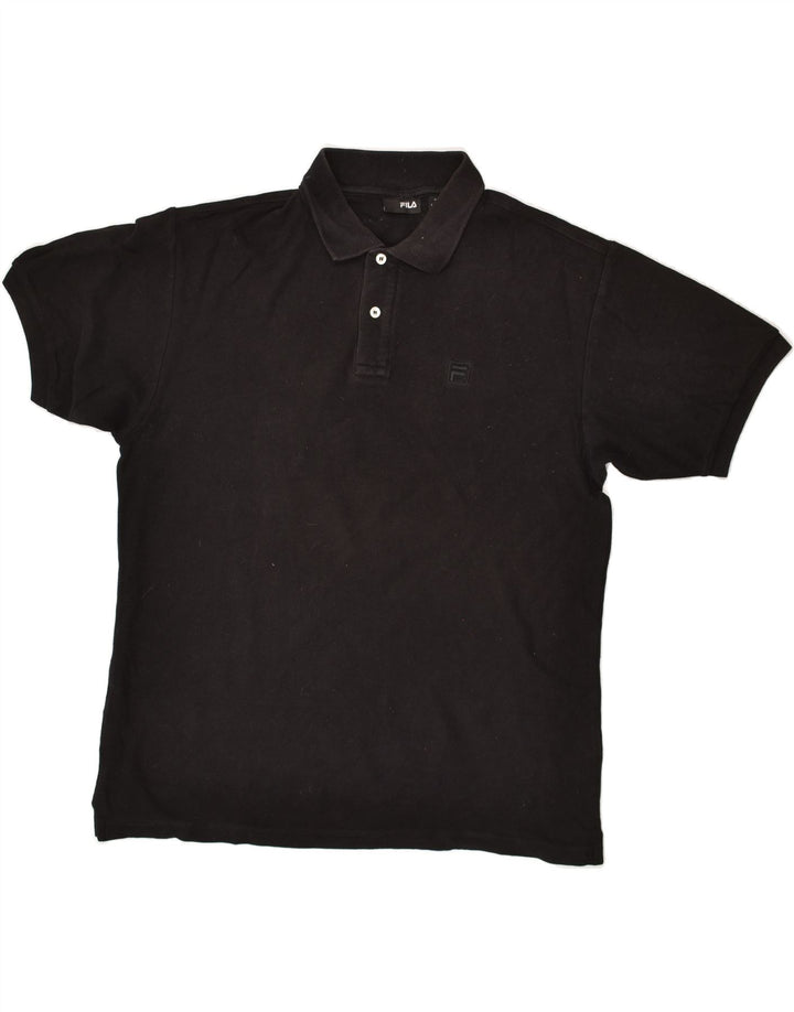 FILA Mens Polo Shirt Large Black Cotton | Vintage Fila | Thrift | Second-Hand Fila | Used Clothing | Messina Hembry 