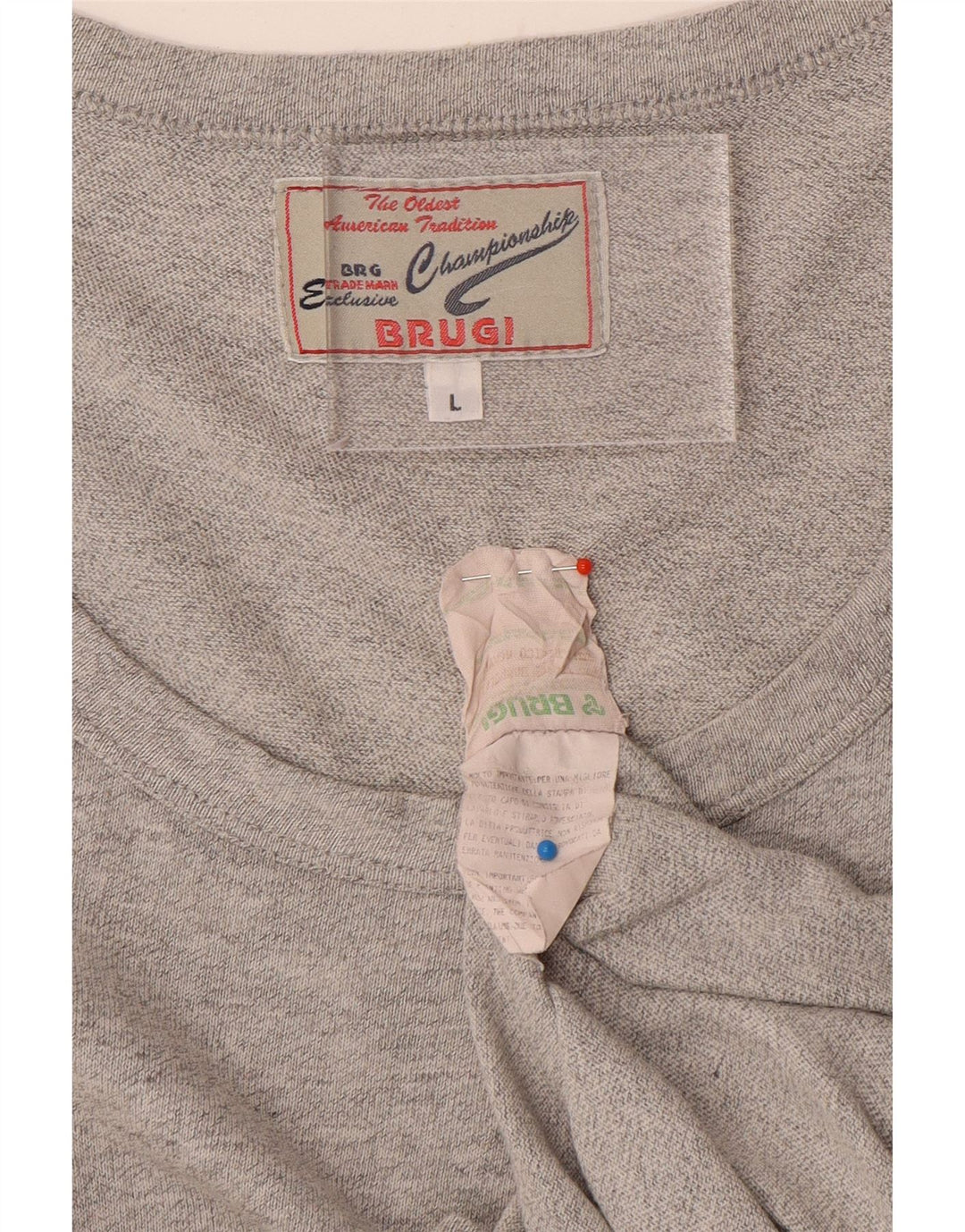 Brugi Mens Vest Top Large Grey Cotton