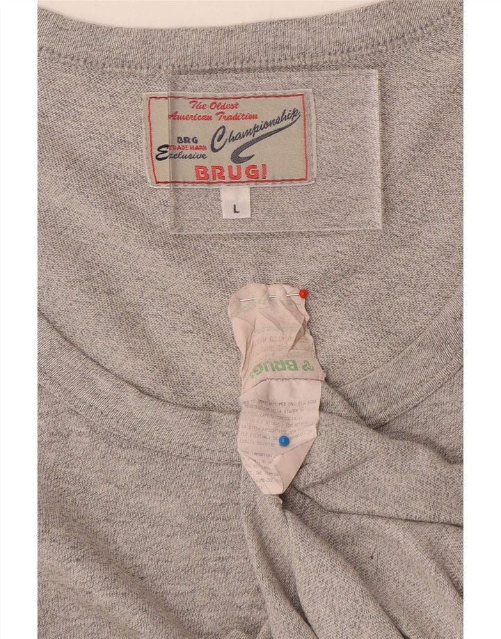 Brugi Mens Vest Top Large Grey Cotton