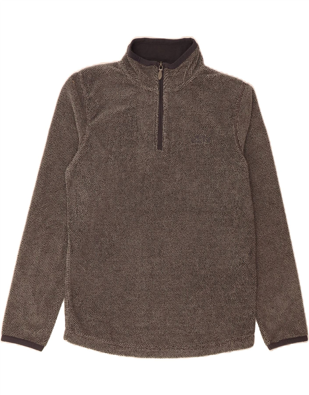 WEIRD FISH Mens Zip Neck Sweatshirt Jumper Small Grey Polyester Vintage Weird Fish and Second-Hand Weird Fish from Messina Hembry 