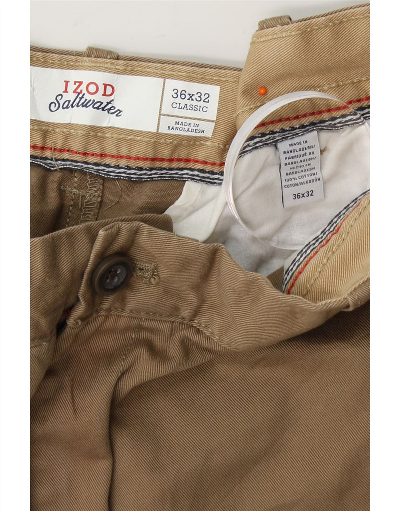 IZOD Mens Classic Straight Casual Trousers W36 L32 Brown Cotton Vintage Izod and Second-Hand Izod from Messina Hembry 