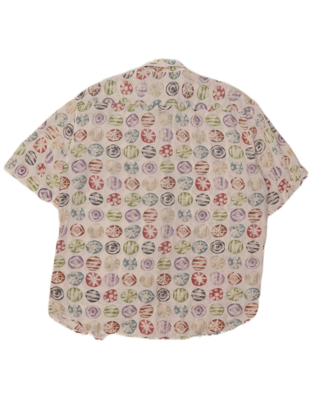 Giunco Mens Short Sleeve Shirt Size 42 16 1/2 Large Multicoloured Geometric