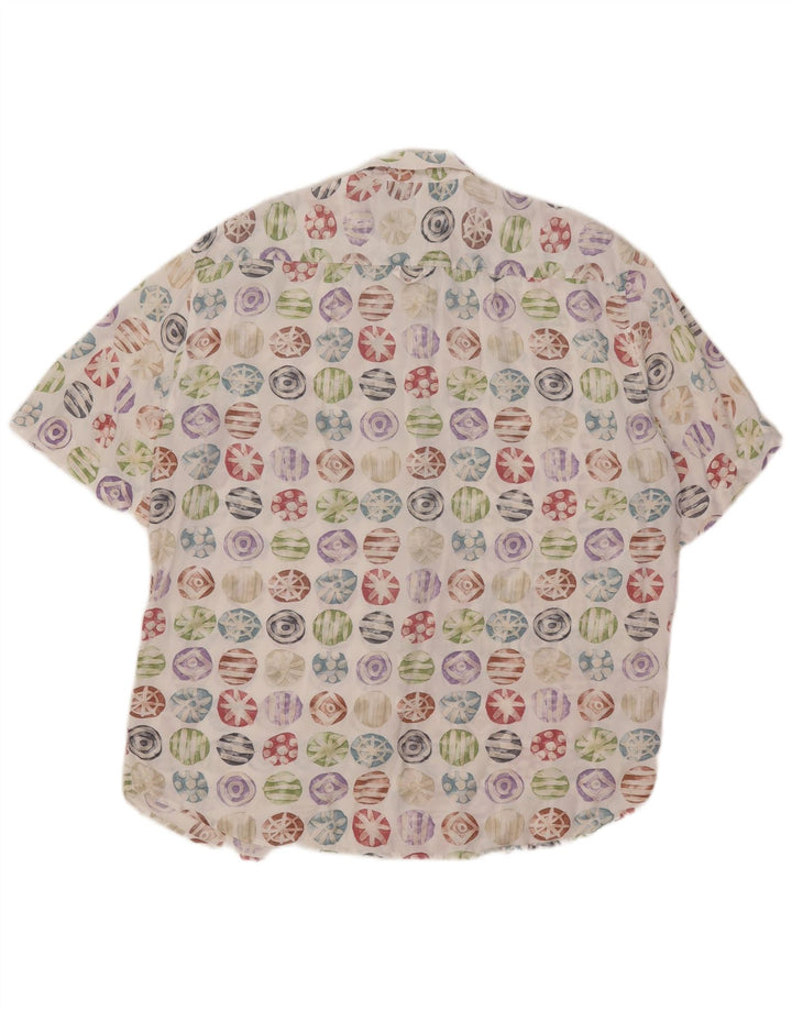 Giunco Mens Short Sleeve Shirt Size 42 16 1/2 Large Multicoloured Geometric