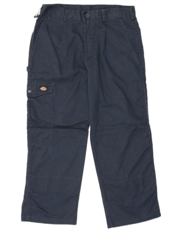 Dickies Mens Straight Crop Cargo Trousers W34 L25 Navy Blue Polyester