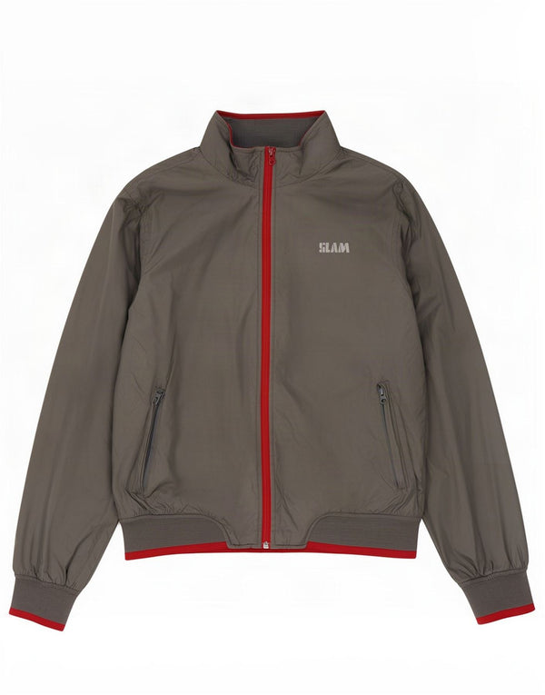 Slam Mens Regular Fit Tracksuit Top Jacket UK 36 Small Grey Polyester
