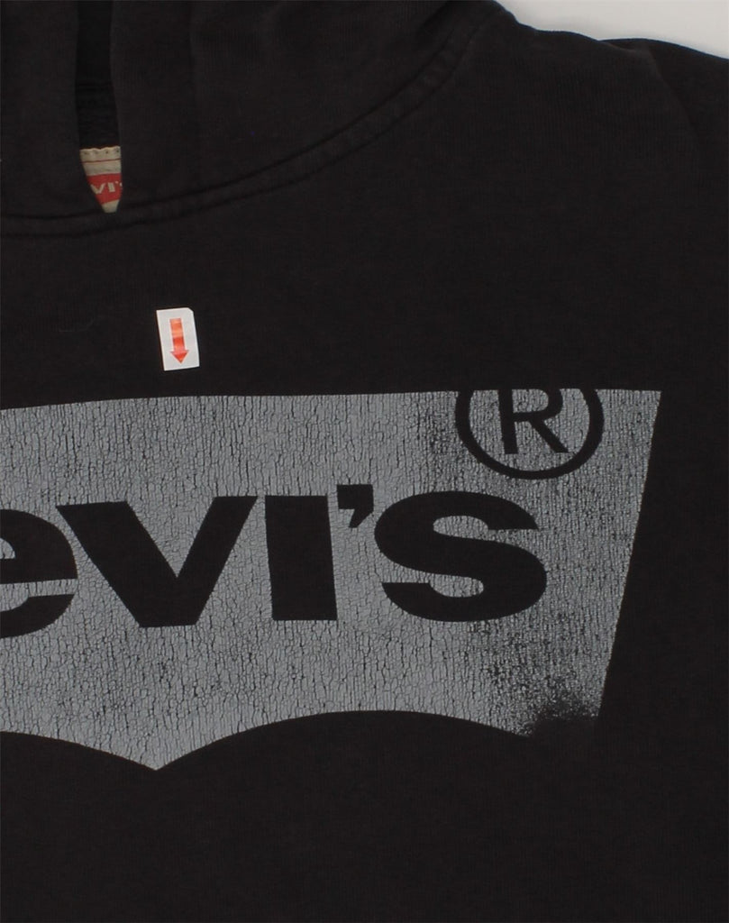 LEVI'S Boys Graphic Hoodie Jumper 13-14 Years Black Cotton | Vintage Levi's | Thrift | Second-Hand Levi's | Used Clothing | Messina Hembry 