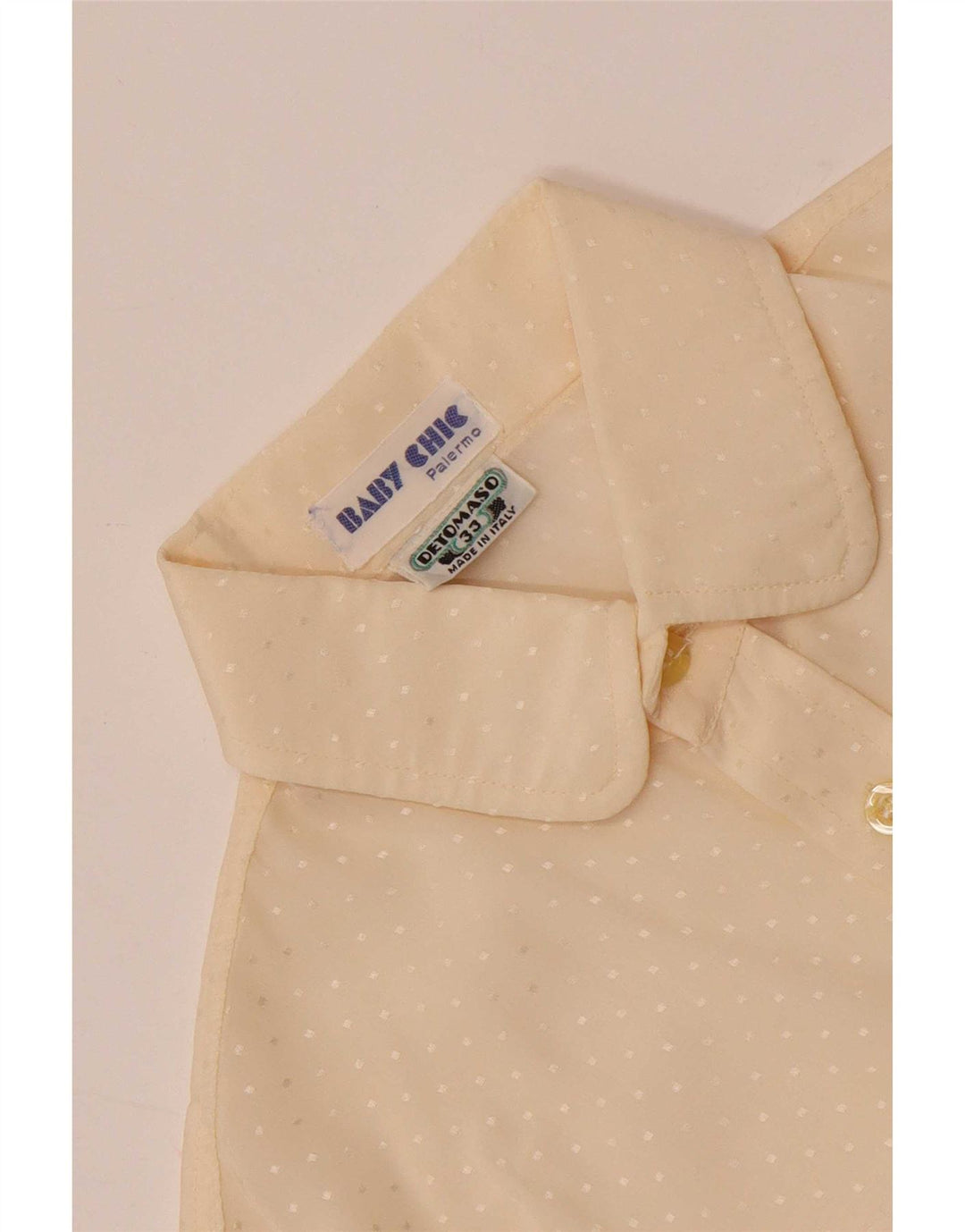 Vintage Boys Shirt 7-8 Years Off White Spotted