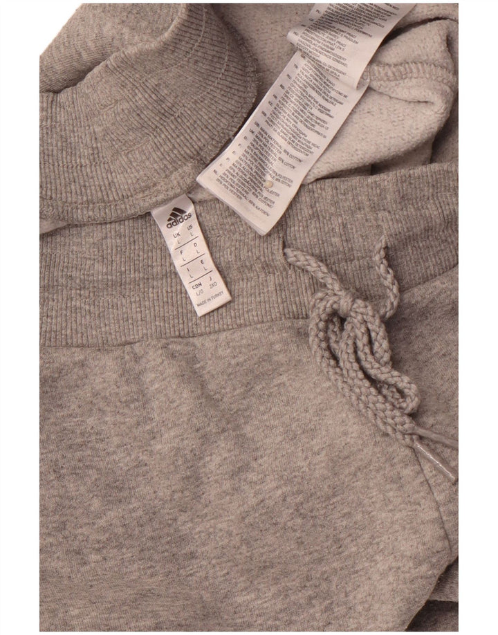 ADIDAS Mens Tracksuit Trousers Joggers Large Grey Cotton