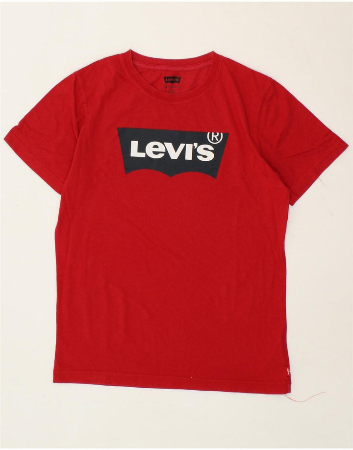 LEVI'S Boys Graphic T-Shirt Top 15-16 Years Red Cotton Vintage Levi's and Second-Hand Levi's from Messina Hembry 